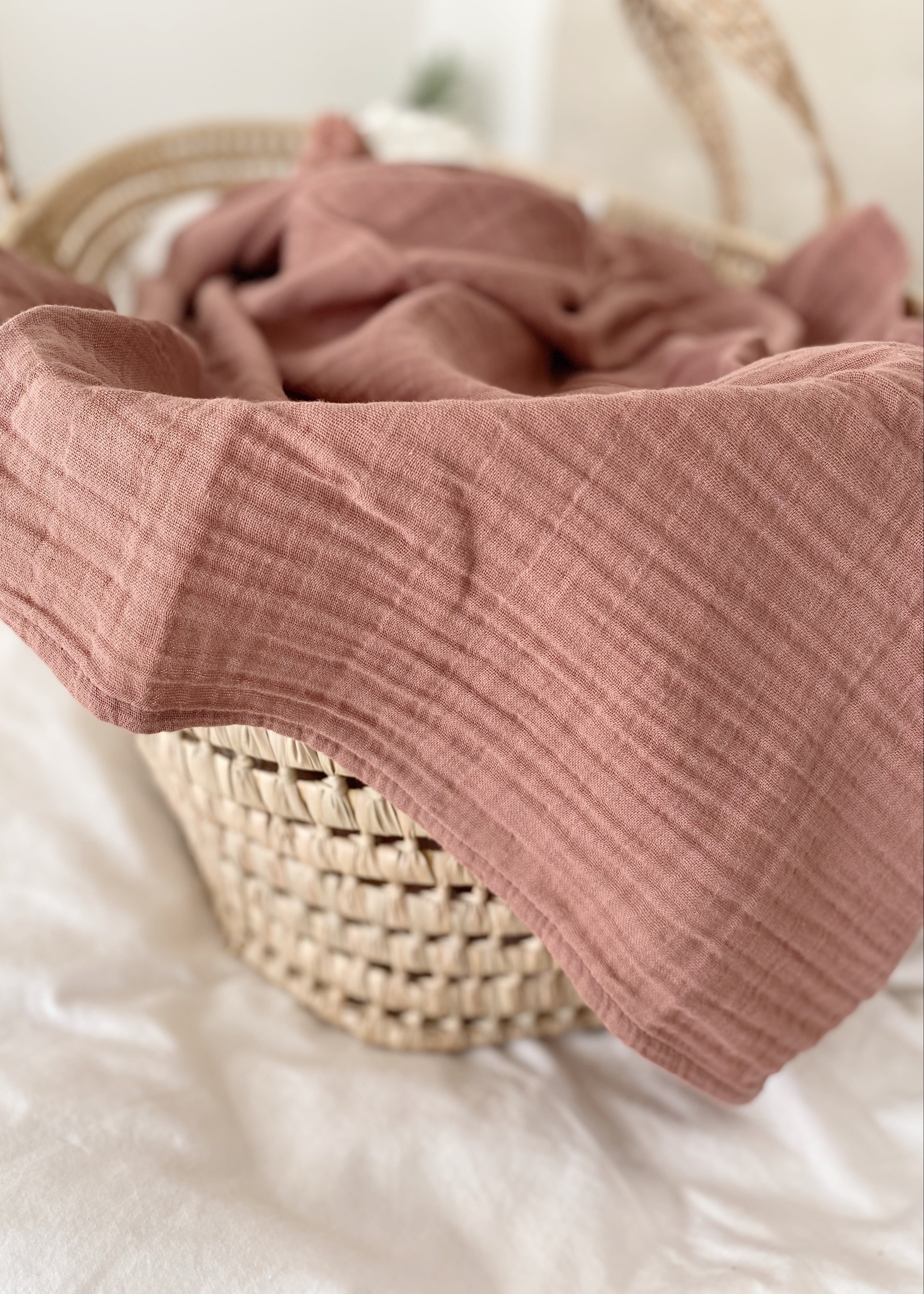 Muslin blanket Dusty rose