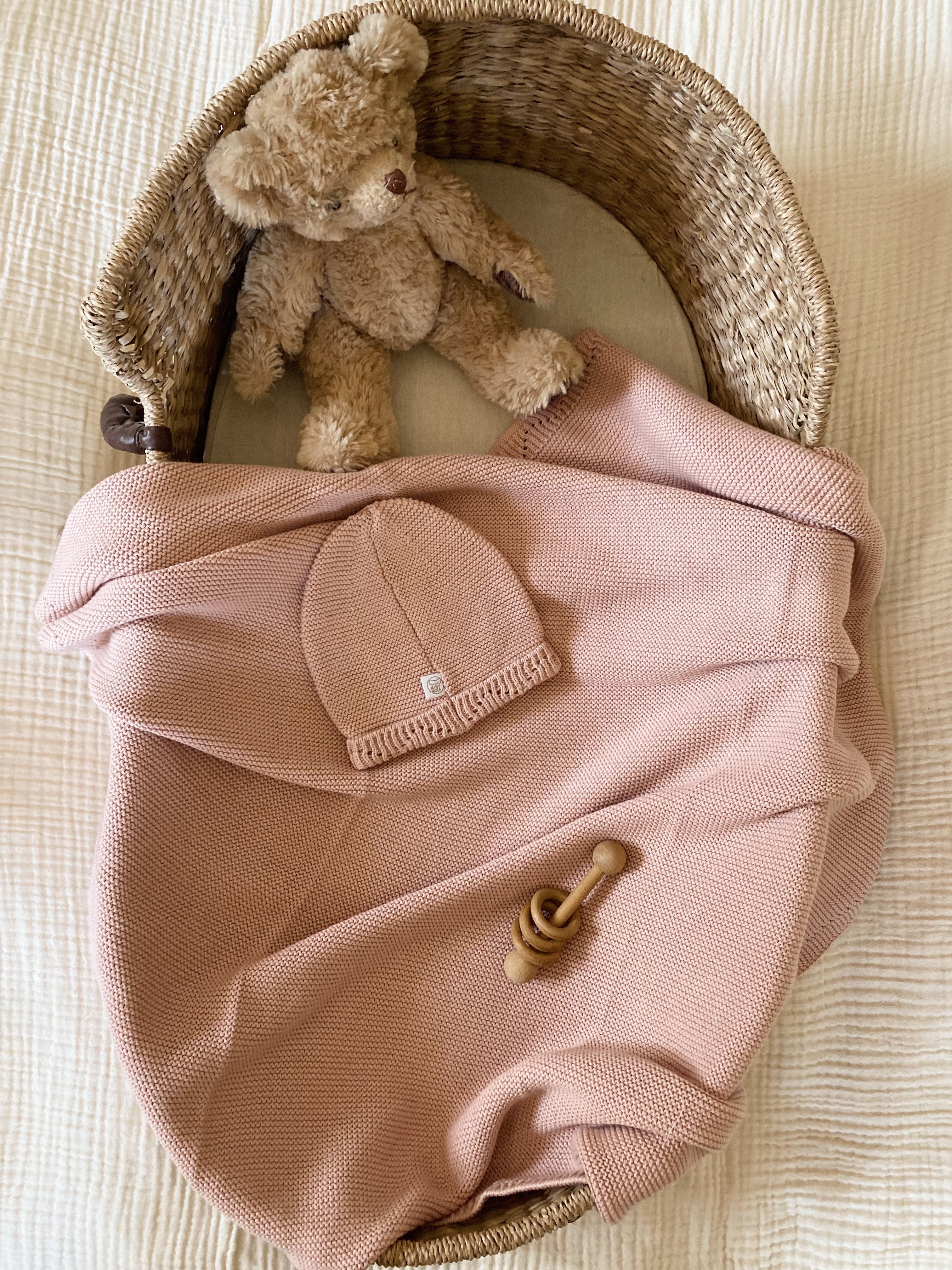 MiniLuna blanket & hat Pink